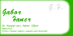 gabor haner business card